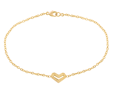 GoldChevronHearts-Bracelet