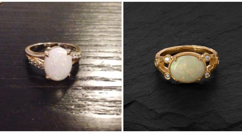 Tracy Matthews Opal Ring Before and After